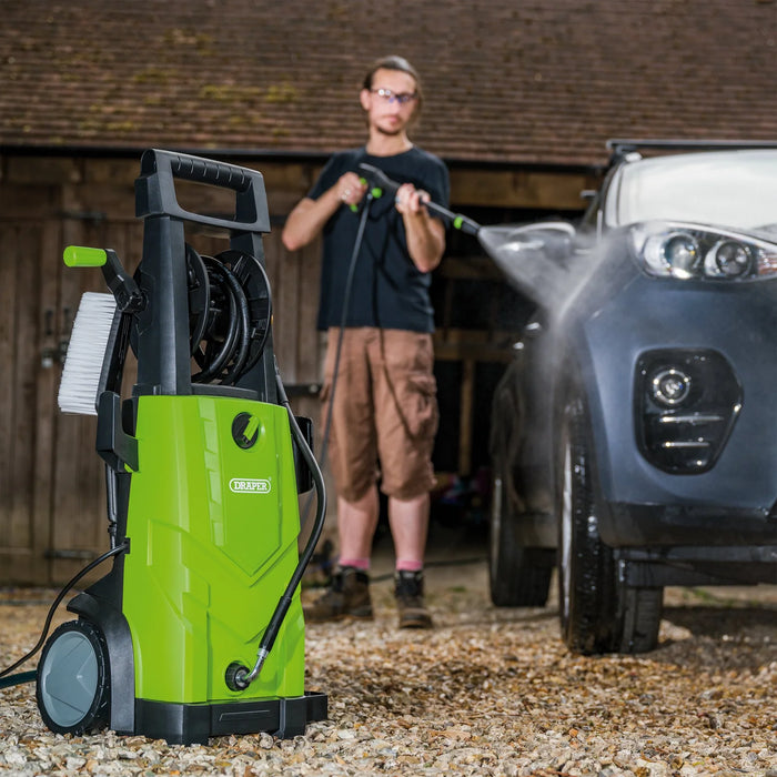 Draper 230V Pressure Washer, 2200W, 165Bar, Green - PW2200/110D/GRN