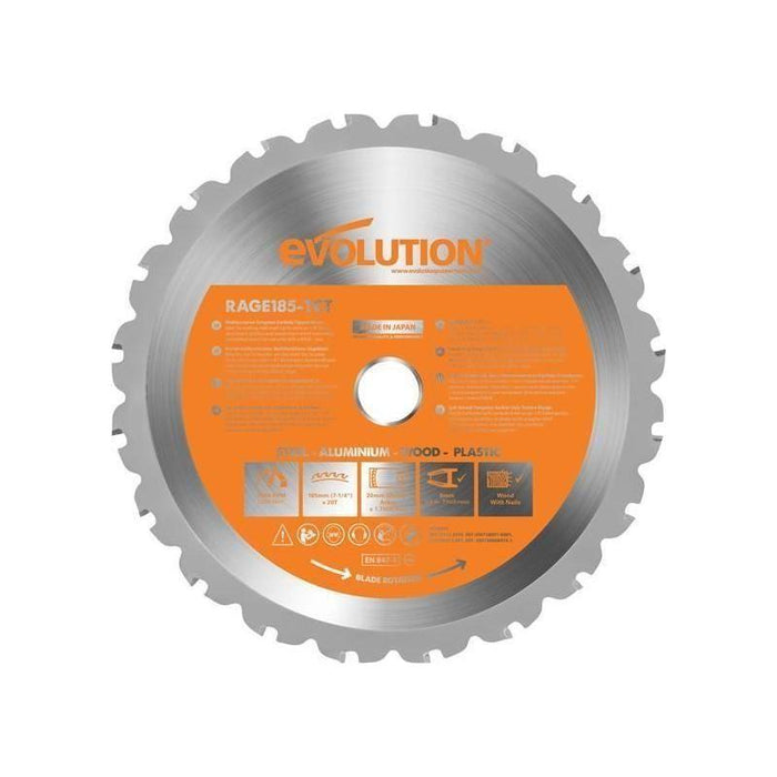 Evolution Multi-Material Saw Blade 185 x 20mm x 20T Evolution - Town Tools