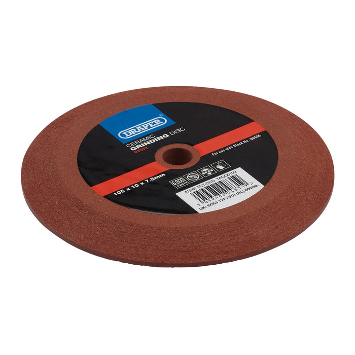 Draper Ceramic Grinding Disc, 105 x 10 x 7.5mm - ASHP-TCT-CCD