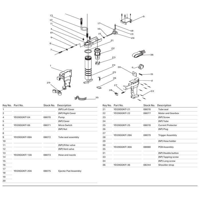 Draper Hose and Nozzle YD20GGKIT-13A