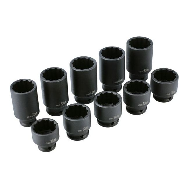 Laser Bi-Hex Impact Socket Set 1/2"D 10pc 8700 Laser - Town Tools 