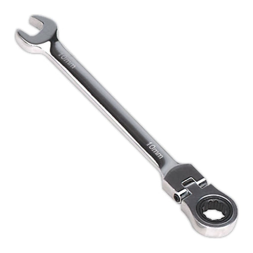 Sealey Flexi-Head Ratchet Combination Spanner 10mm FHRCW10 Sealey - Town Tools 