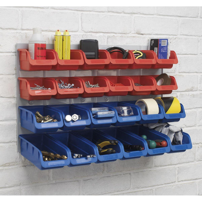 Sealey Bin & Panel Combination 24 Bins Red/Blue TPS132 Sealey - Town Tools 