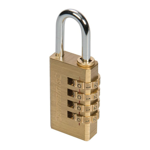 Silverline Combination Padlock Brass 4-Digit Silverline - Town Tools 