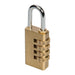 Silverline Combination Padlock Brass 4-Digit Silverline - Town Tools 