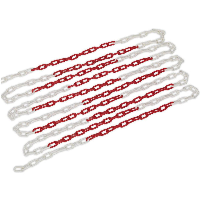 Sealey Safety Chain Red/White 25m x 6mm HSC25M Sealey - Town Tools 