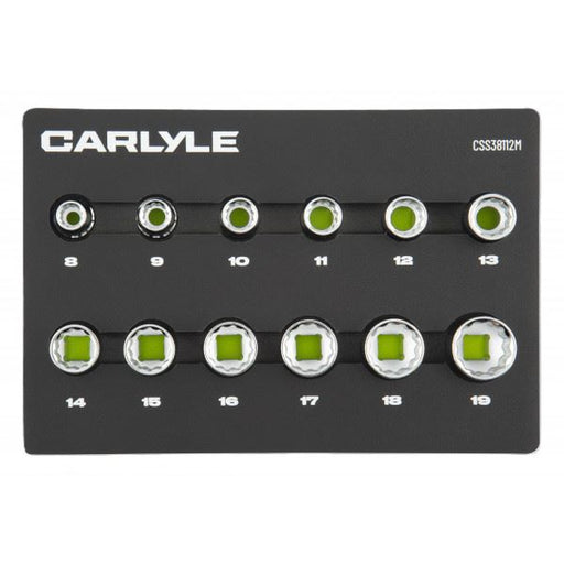 Carlyle Tools 12Pc 3/8 Drive 12 Point Socket Set 8mm To 19mm - image 1