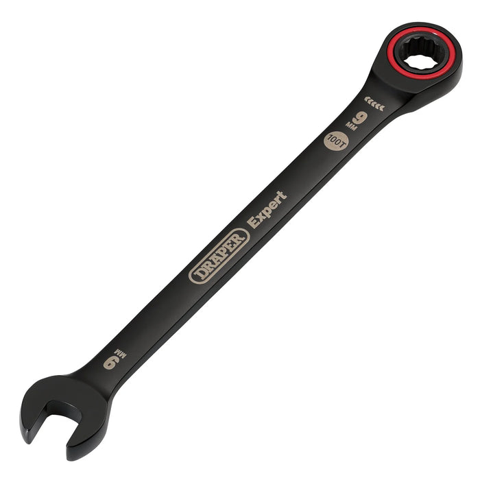 Draper Expert HI-TORQ® Metric Ratchet Combination Spanner, , Black 8-19mm