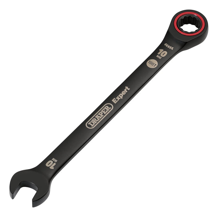 Draper Expert HI-TORQ® Metric Ratchet Combination Spanner, , Black 8-19mm