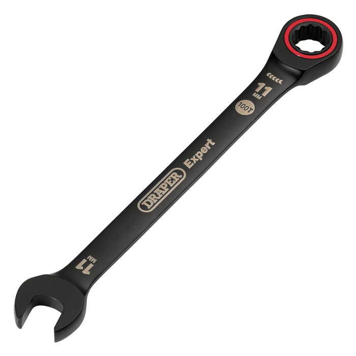 Draper Expert HI-TORQ® Metric Ratchet Combination Spanner, , Black 8-19mm