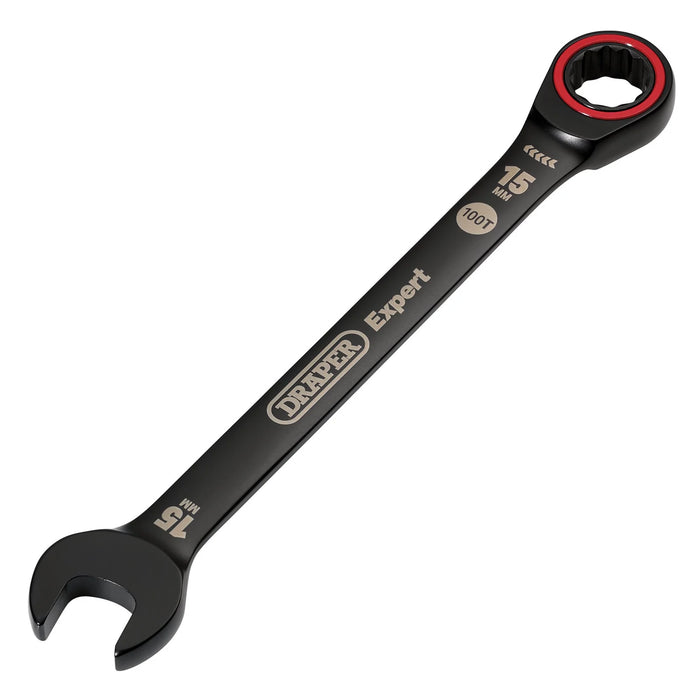 Draper Expert HI-TORQ® Metric Ratchet Combination Spanner, , Black 8-19mm
