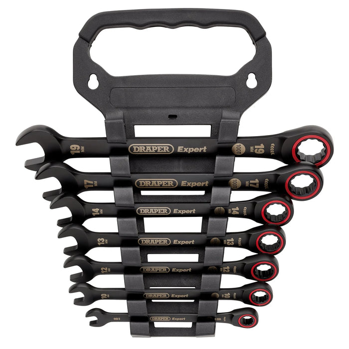 Draper Expert HI-TORQ® Metric Ratchet Combination Spanner Set, Black (7 Piece)
