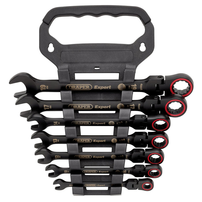 Draper Expert HI-TORQ® Metric Flexible Head Ratchet Combination Spanner Set (7