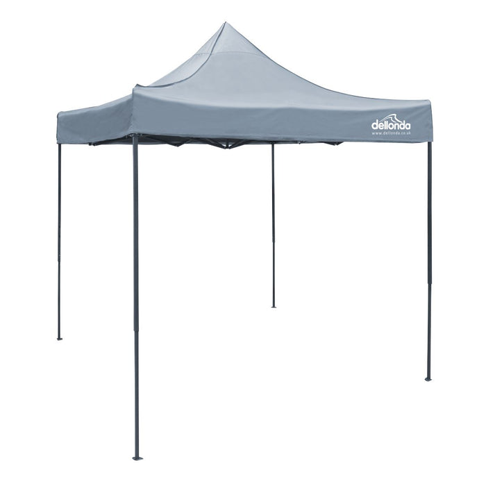 Dellonda 2x2m Pop-Up Gazebo Heavy Duty  Carry Bag Rope Stakes & Weight Grey