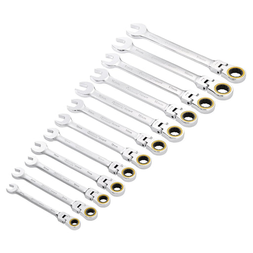 Draper Expert HI-TORQ® Metric Flexible Head Ratchet Combination Spanner Set (12 - image 1