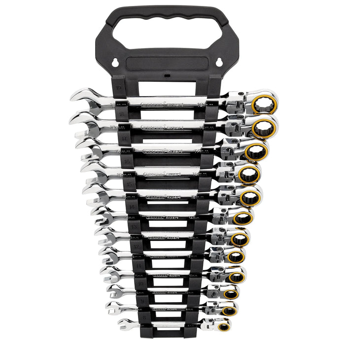 Draper Expert HI-TORQ® Metric Flexible Head Ratchet Combination Spanner Set (12