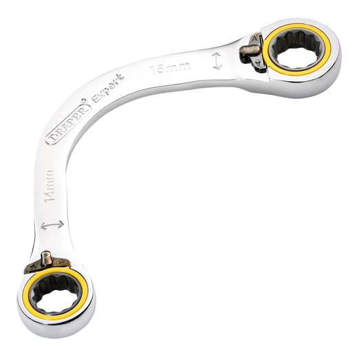 Draper Expert HI-TORQ® Double Ring Ratchet Half Moon Spanner, 14 x 16mm - image 1