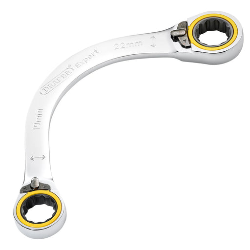 Draper Expert HI-TORQ® Double Ring Ratchet Half Moon Spanner, 19 x 22mm - image 1