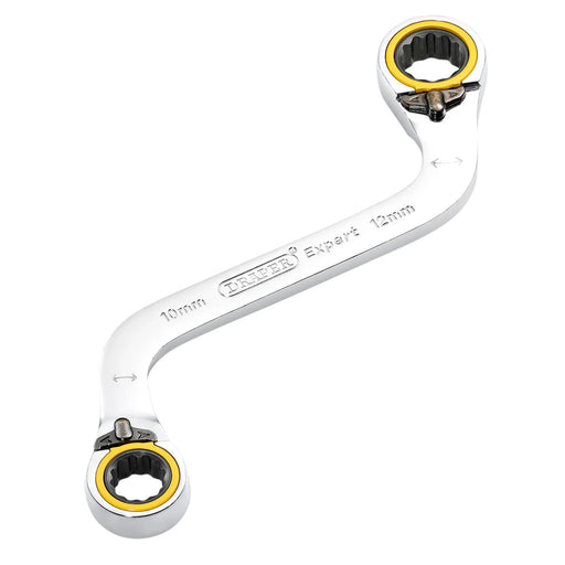 Draper Expert HI-TORQ® Double Ring Ratchet S-Shape Spanner, 10 x 12mm - 8243RMM - image 1