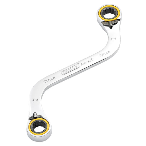 Draper Expert HI-TORQ® Double Ring Ratchet S-Shape Spanner, 11 x 13mm - 8243RMM - image 1