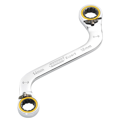 Draper Expert HI-TORQ® Double Ring Ratchet S-Shape Spanner, 14 x 16mm - 8243RMM - image 1
