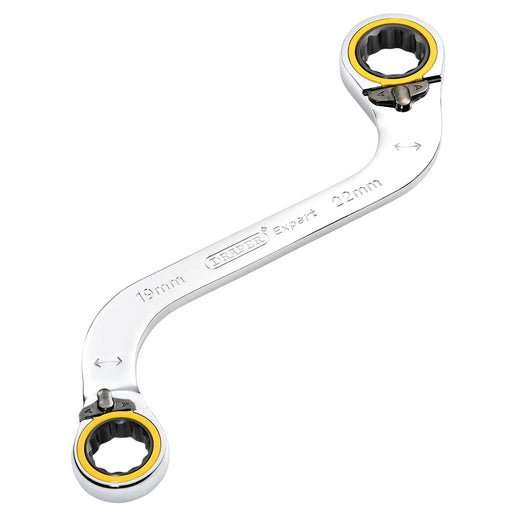 Draper Expert HI-TORQ® Double Ring Ratchet S-Shape Spanner, 19 x 22mm - 8243RMM - image 1
