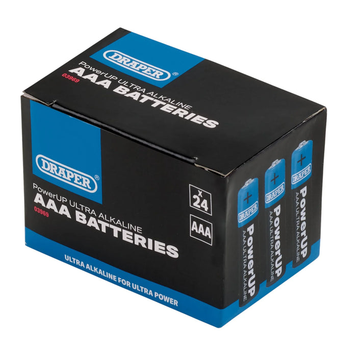 Draper PowerUP Ultra Alkaline AAA Batteries (Pack of 24) - BATT/AAA/24