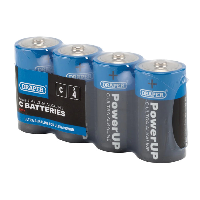Draper PowerUP Ultra Alkaline C Batteries (Pack of 4) - BATT/C/4