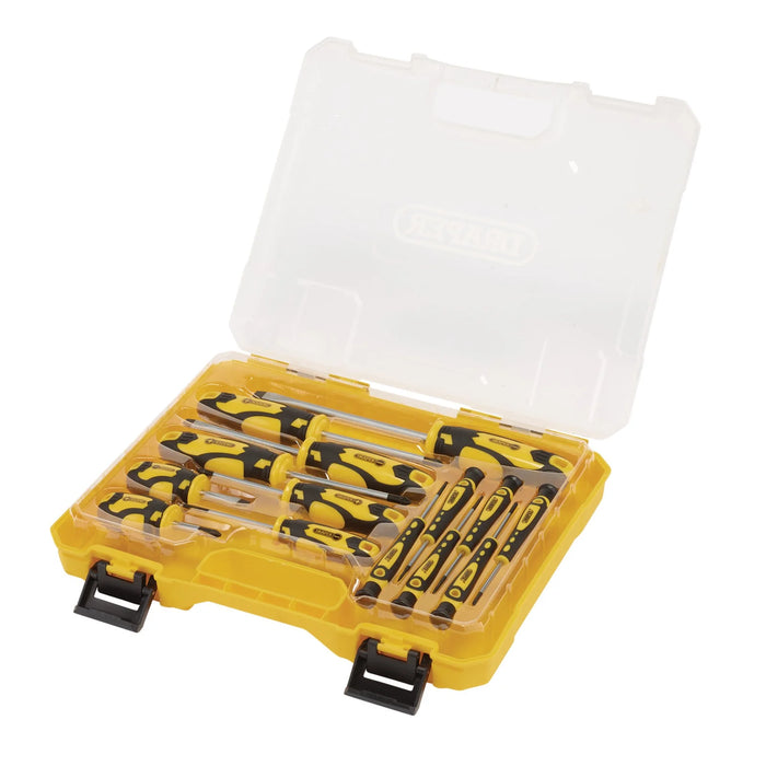 Draper Screwdriver Set with Case, Yellow (14 Piece) - 864/14/Y