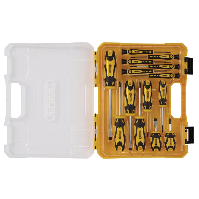 Draper Screwdriver Set with Case, Yellow (14 Piece) - 864/14/Y