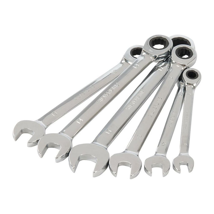 Silverline Fixed Head Ratchet Spanner Set 6pce 8 - 17mm Silverline - Town Tools 