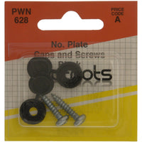 Wot-Nots Number Plate Cap & Screw - Black