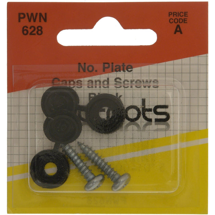 Wot-Nots Number Plate Cap & Screw - Black Wot-Nots - Town Tools 