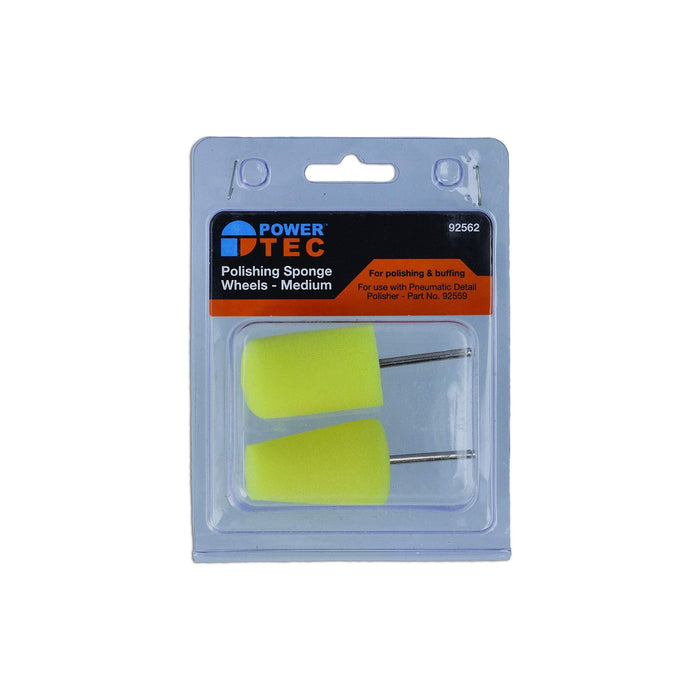 Power-Tec Polishing Sponge Wheels (Yellow, Medium) 2pc 92562 Power-Tec - Town Tools 