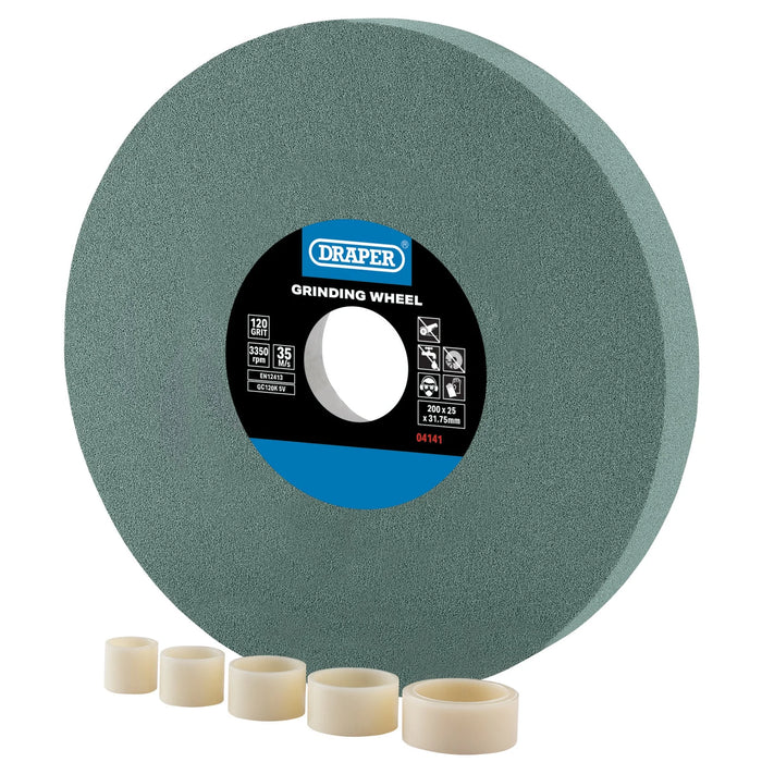 Draper Silicon Carbide Bench Grinding Wheel, 200 x 25mm, 120G - BG20025S