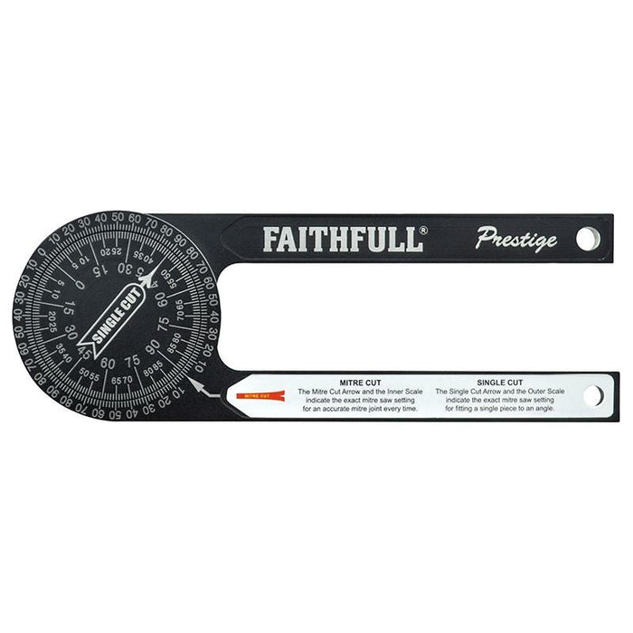 Faithfull Prestige Mitre Saw Protractor Black Aluminium Faithfull - Town Tools