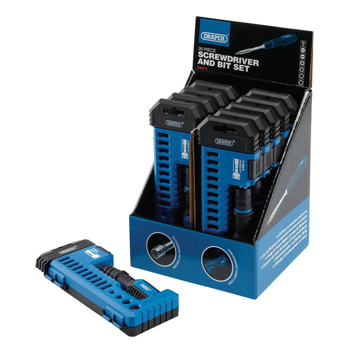 Draper Screwdriver and Bit Set with Extending Bit Holder (26 Piece) - RBS26E