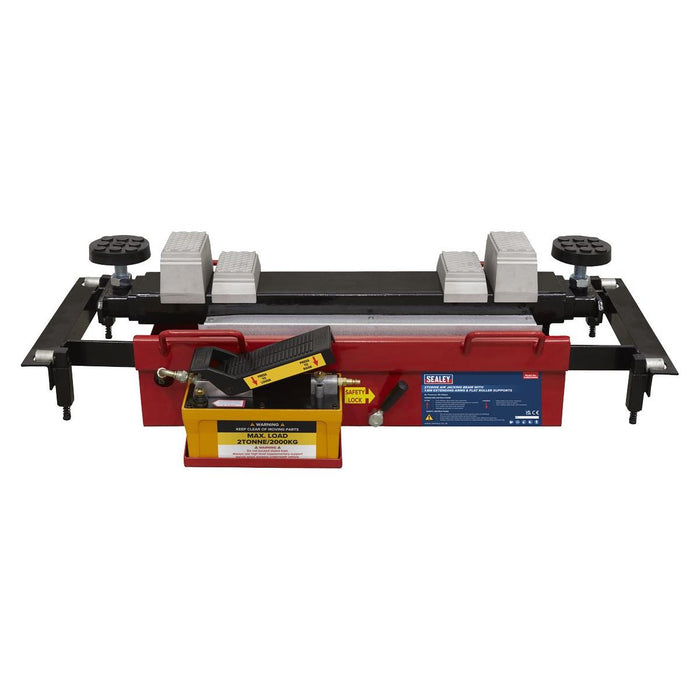 Sealey Air Jacking Beam 2 Tonne with Arm Extenders & Flat Roller Supports Sealey - Town Tools 