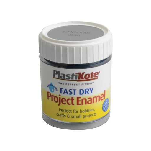 Plastikote Fast Dry Enamel Paint B35 Bottle Chrome 59ml PlastiKote - Town Tools