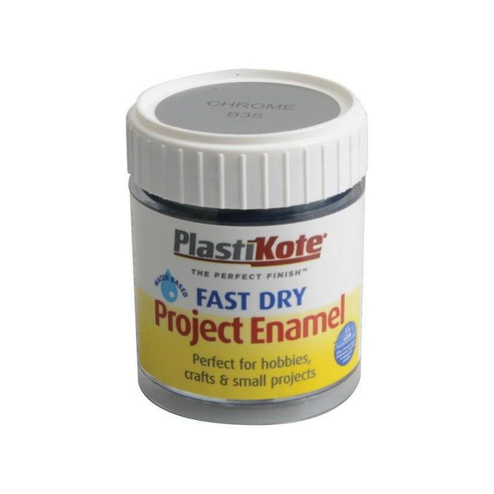 Plastikote Fast Dry Enamel Paint B35 Bottle Chrome 59ml PlastiKote - Town Tools