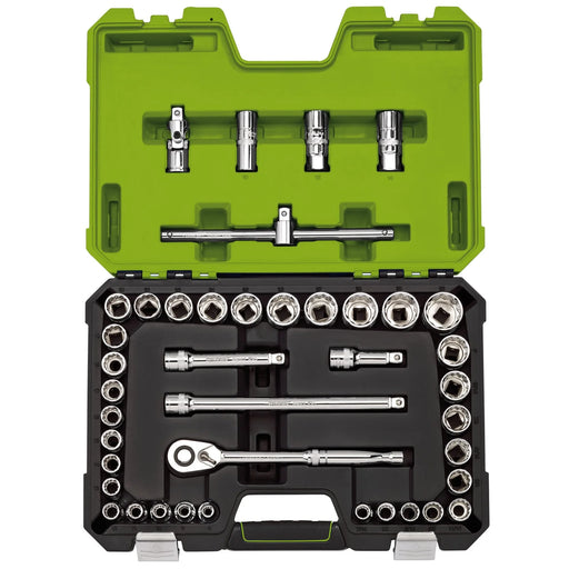 Draper Expert MM/AF Combined Socket Set, Sq. Dr., Green (41 Piece) 1-3 - image 1
