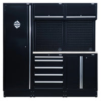 BUNKER 11 Piece Modular Storage Combo with Stainless Steel Worktop, 1960mm