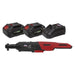 Sealey Cordless Ratchet Wrench 3/8"Sq Drive Kit 20V SV20 Series 2 Batteries Sealey - Town Tools 