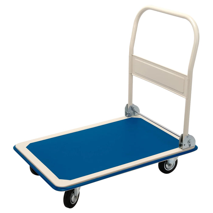 Draper Platform Trolley with Folding Handle, 900 x 600 x 850mm, 300kg - FRT300