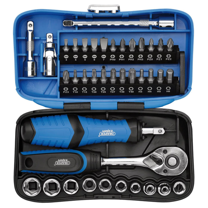 Draper Expert Socket and Bit Set, 1/4" Sq. Dr. (39 Piece) - SBS39