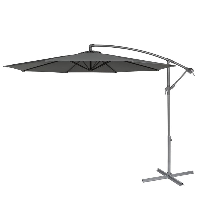 Dellonda Banana Parasol with Cover 3m - Grey DG264