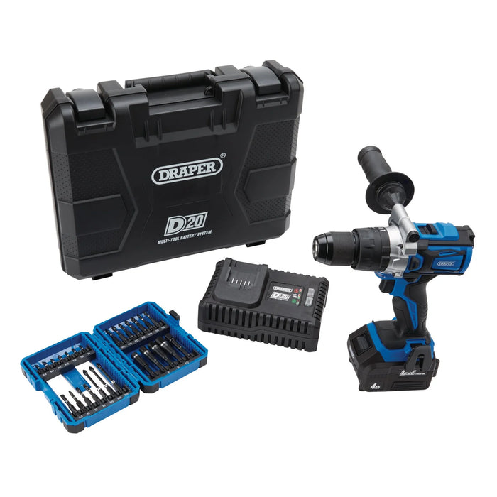 D20 20V Brushless Combi Drill Kit & Draper Expert Impact
