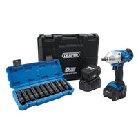 D20 20V Brushless Mid-Torque Impact Wrench Kit, 1/2" Sq. Dr, 400Nm, & Metric