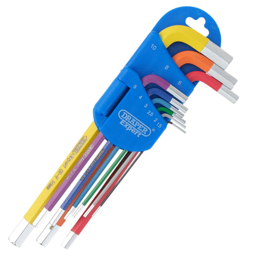Draper Expert Metric Long Arm Hex Key Set, Colour Coded (9 Piece) - LCHKS/9 - image 1