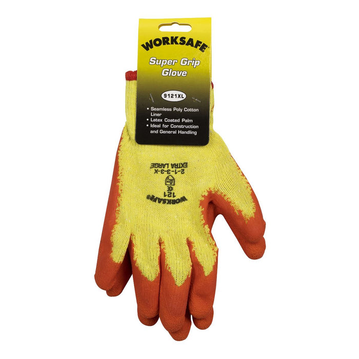 Worksafe Worksafe Super Grip Knitted Gloves with Latex Palm, X-Large - Pair Worksafe - Town Tools 